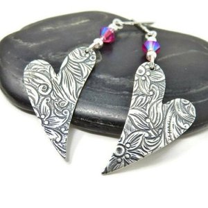 Asymmetrical Embossed Heart Earrings  by Keri Ellington (2026)