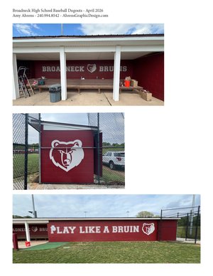 Broadneck High School Baseball Dugout Wall Logo Murals by amy ahrens