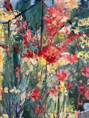 The world around me in green and red. by Sherry Schaffer (2026)