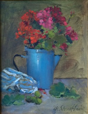 Blue Tin and Striped Cloth by Mary Smoot Souter