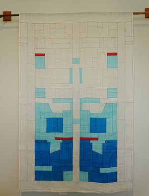 Blue Moshi-bal(Traditional Korean Ramie window screen) by seongmi hong