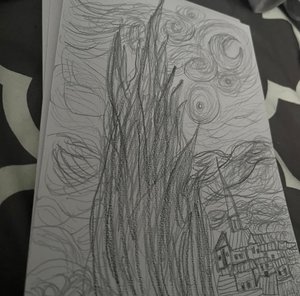 Starry Night Drewing  by Angel Akin (2026)
