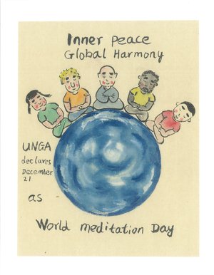 Liu InnerPeaceGlobalHarmony InkColorOnXuanPaper 800 10x10 by Shuhong Liu (2026)