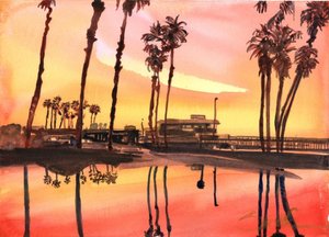 Ventura Pier & Restauranat  PRINT ONLY by Sandra Stone