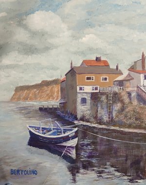 Blue Boat at Staithes, UK by Carmen Bertolino (2025)