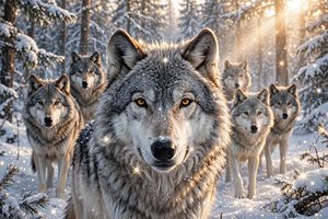 Eyes of the Wilderness - Stunning Guardian Wolf Art by Cindy H Nene