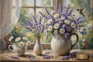 Lavender and daisies  by Cindy H Nene (2026)