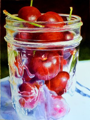 Red Cherries In Glass by Anthony Rogone (2025)
