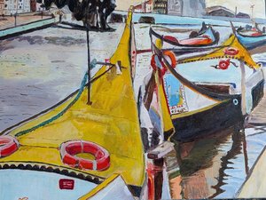 Aveiro Canal Boats by Tracey Landmann