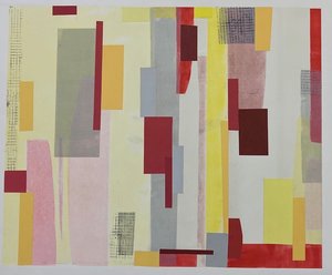 Navigating Between_Enhanced Monotype, collage_24"x28" by Mitchell Visoky