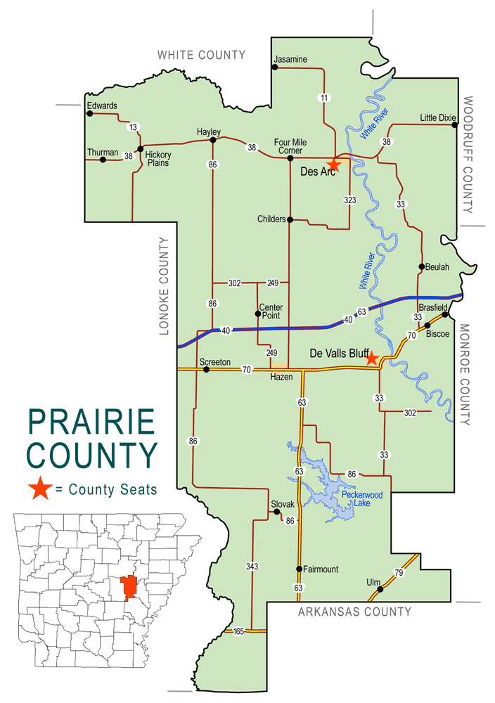 zz Prairie County Map Encyclopedia of Arkansas