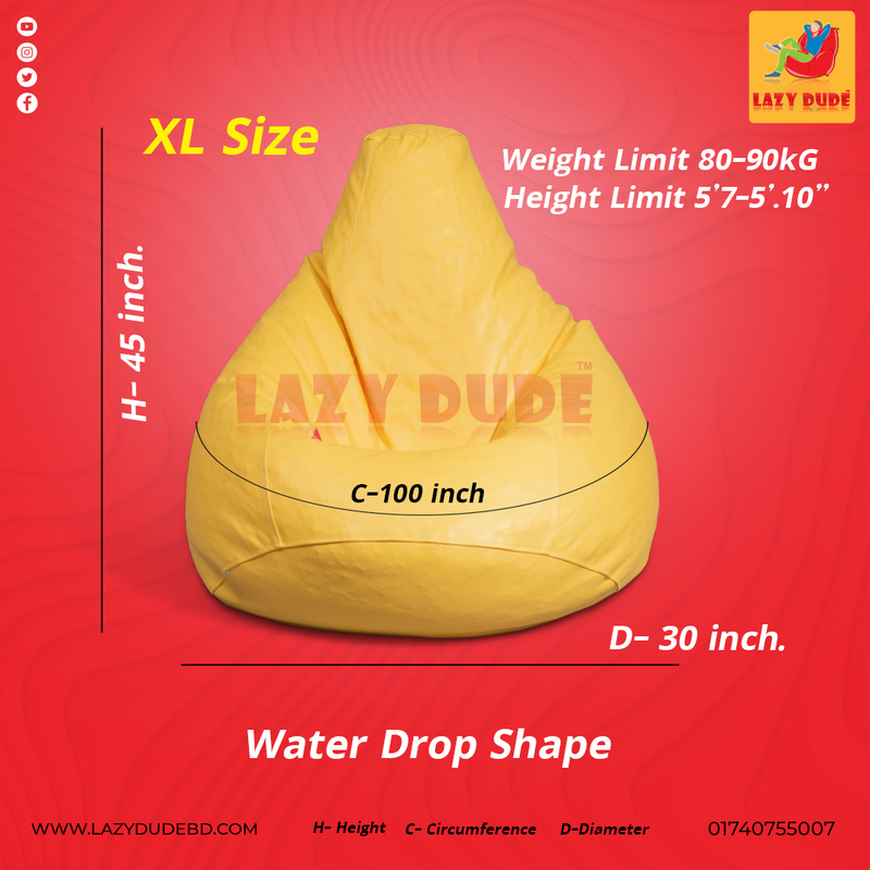 Bean Bag Size Chart Best Quality Bean Bag by Lazy dude bd Online Shop