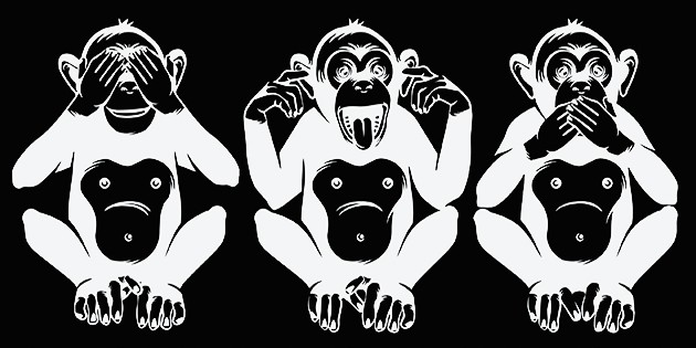 silent short leg. see no evil, hear no evil, speak no evil