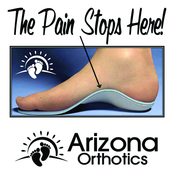 custom foot orthotic side view with foot on top