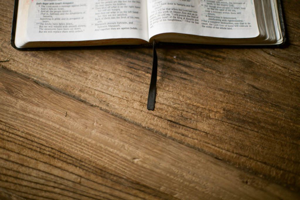 Bible on table