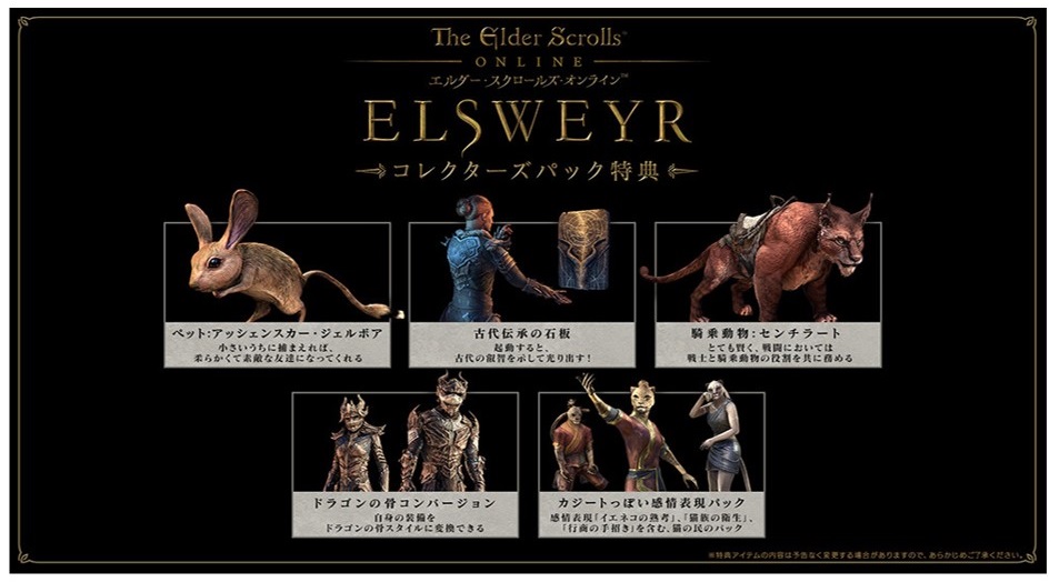 ESO「ネクロム」DMM日本語版の特典の違いはなんですか？（コレクション