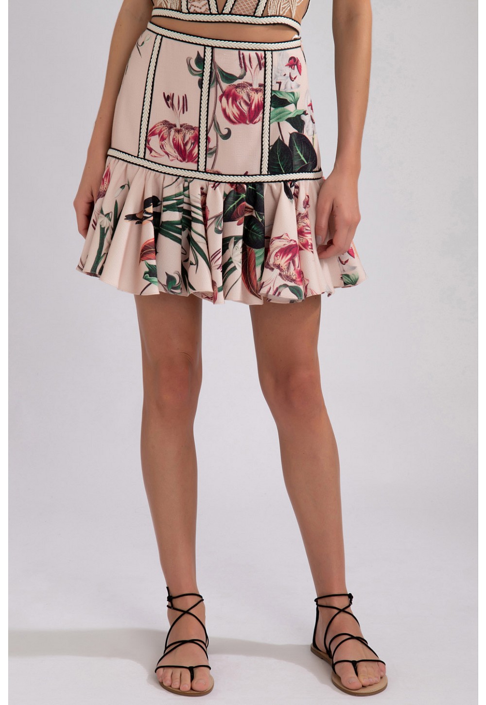 saia com babado franzido