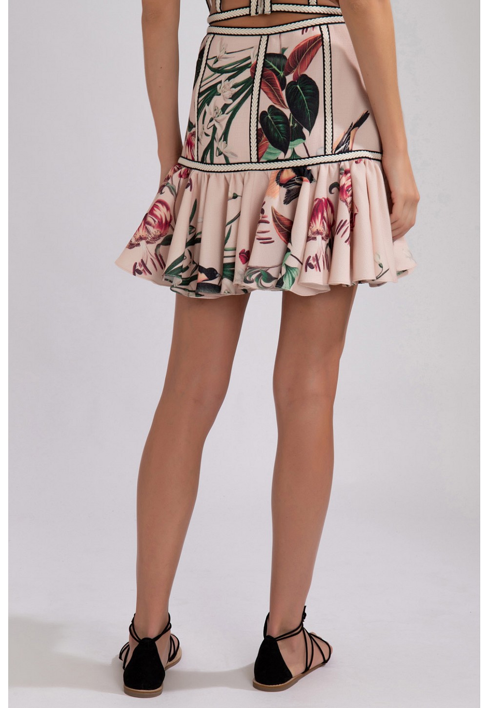 saia com babado franzido