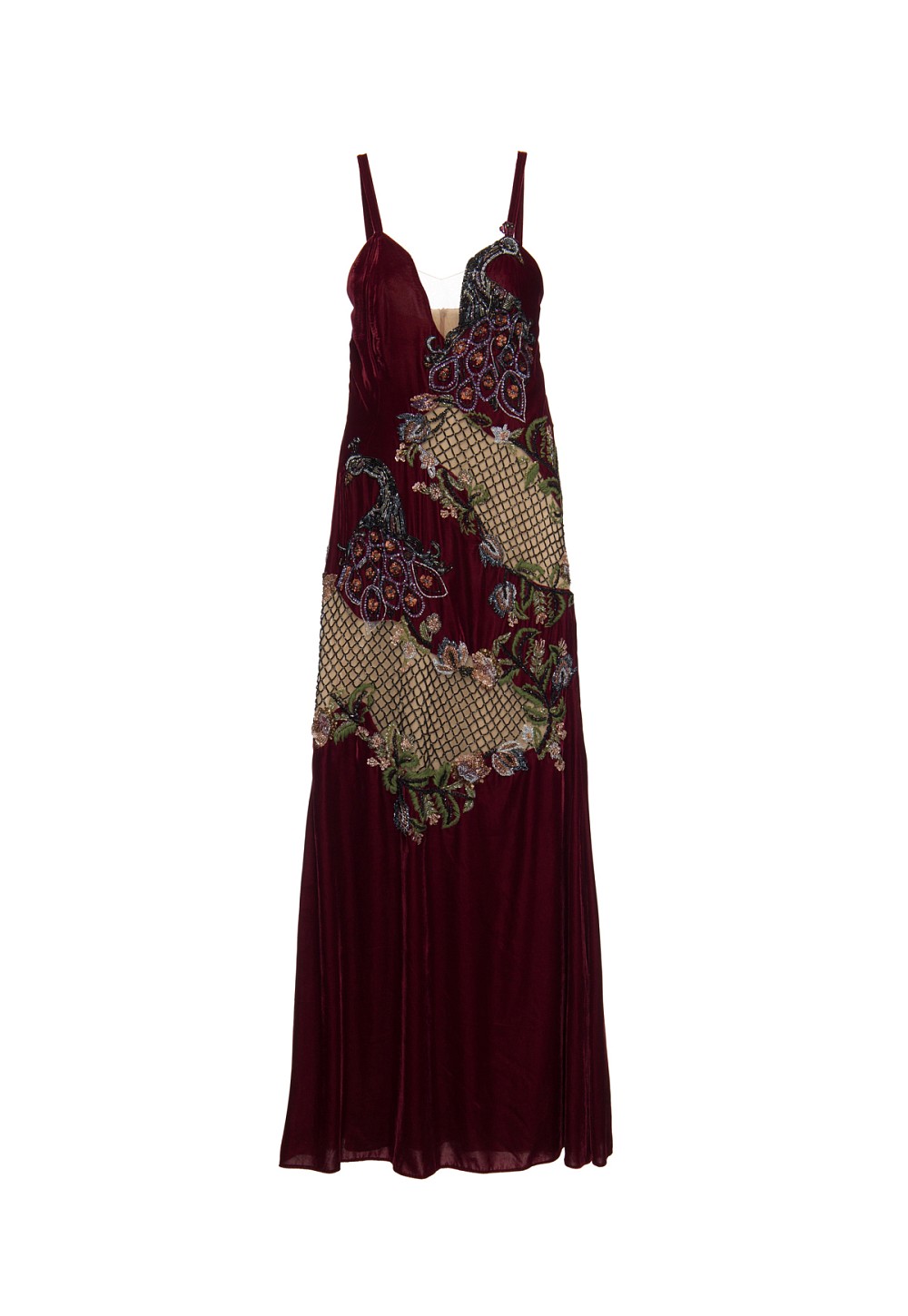 vestido veludo bordado