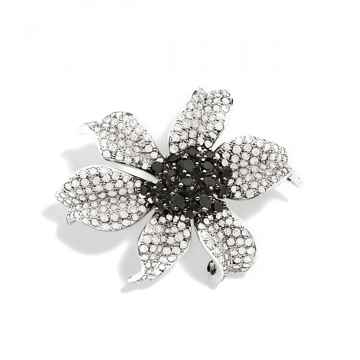 Broche Libelula Ouro Branco 18k Com Diamantes