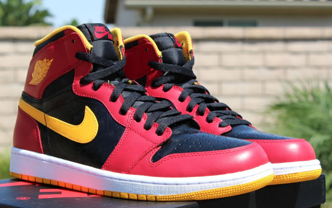 yellow red jordans