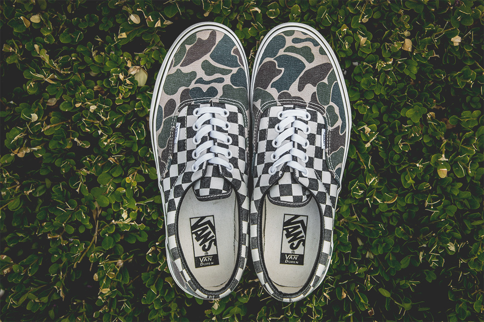 camo checkered vans