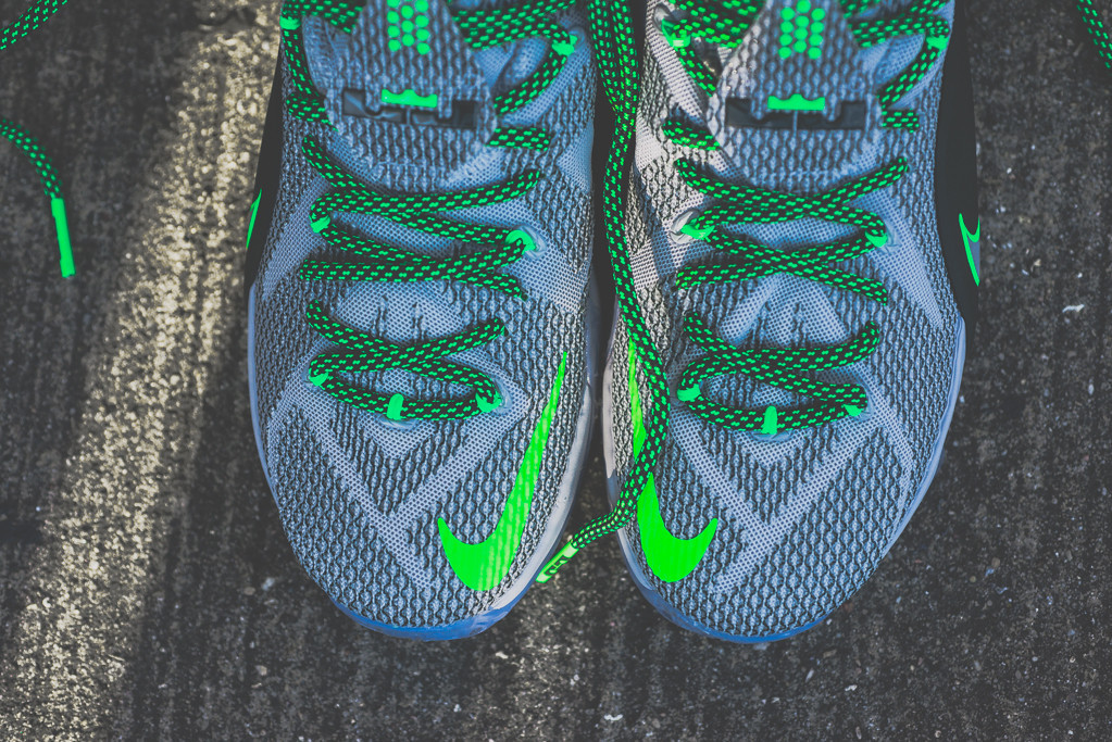 Nike LeBron 12 Dunk Force Wolf Grey Black Green