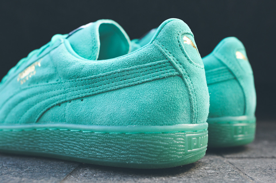 suede puma pool green