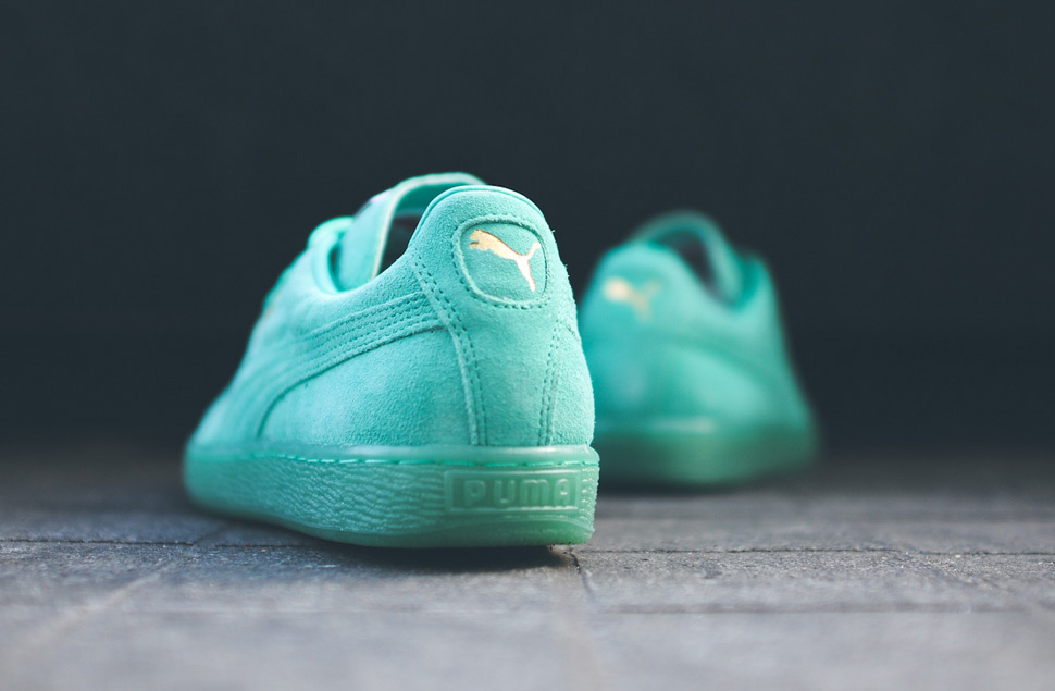 suede puma pool green