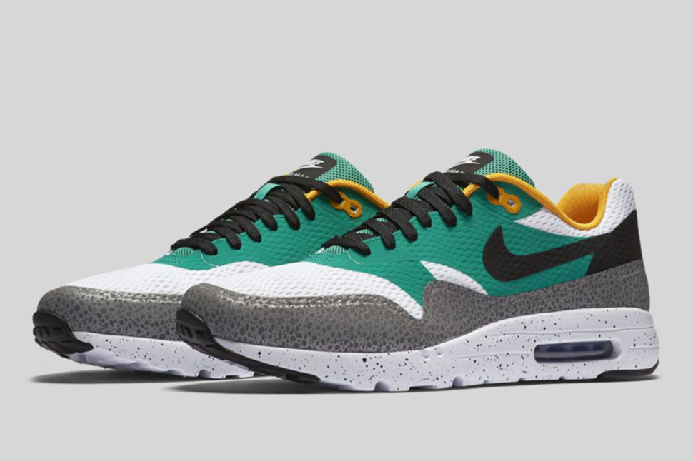nike air max 1 ultra essential white black emerald green nike air max 1 ultra essential white black emerald green