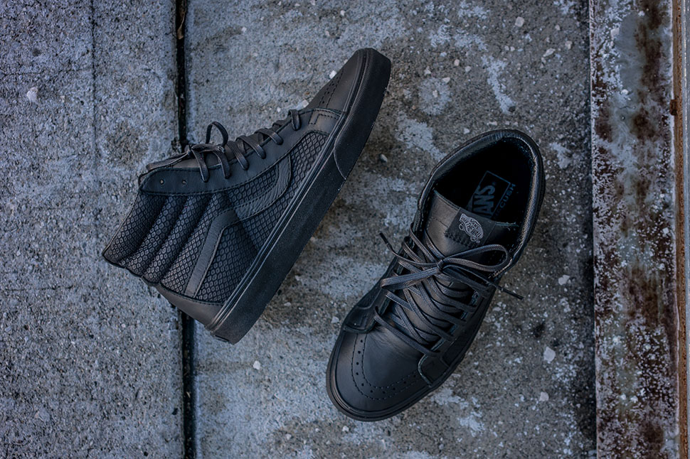 vans shoes sk8-hi lite – triple black leather vans shoes sk8-hi lite – triple black leather
