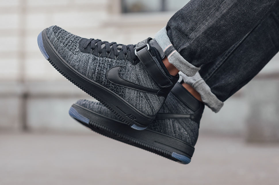 nike air force 1 flyknit mid black nike air force 1 flyknit mid black