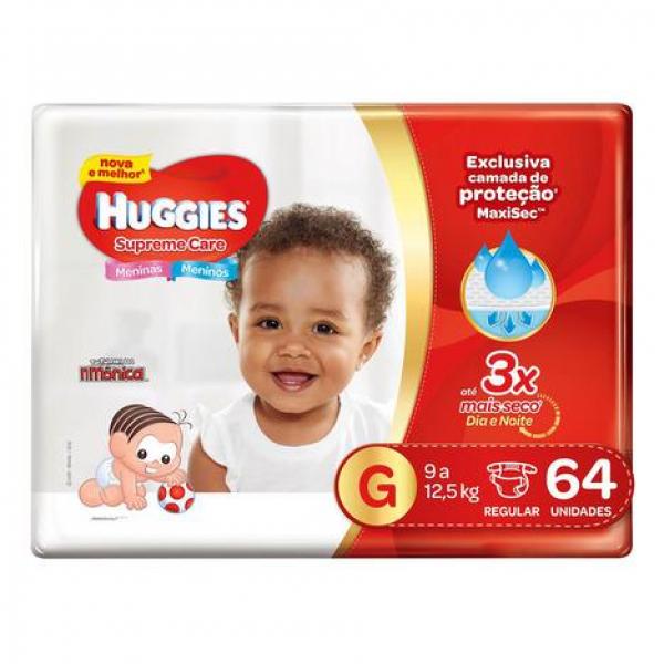 Fralda Huggies Supreme Care G - 64 Unidades