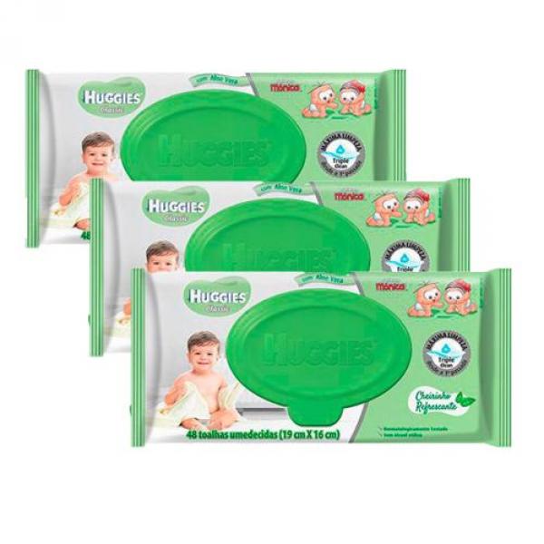 Kit Lenços Umedecidos Huggies Classic Cheirinho Refrescante