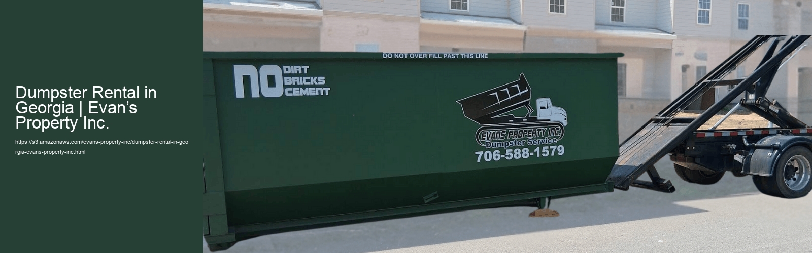 Dumpster Rental in Georgia | Evan’s Property Inc.