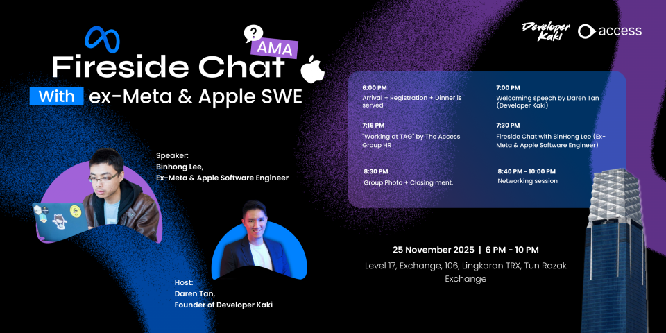 AMA Fireside Chat with ex-Meta & Apple SWE by Developer Kaki Cover