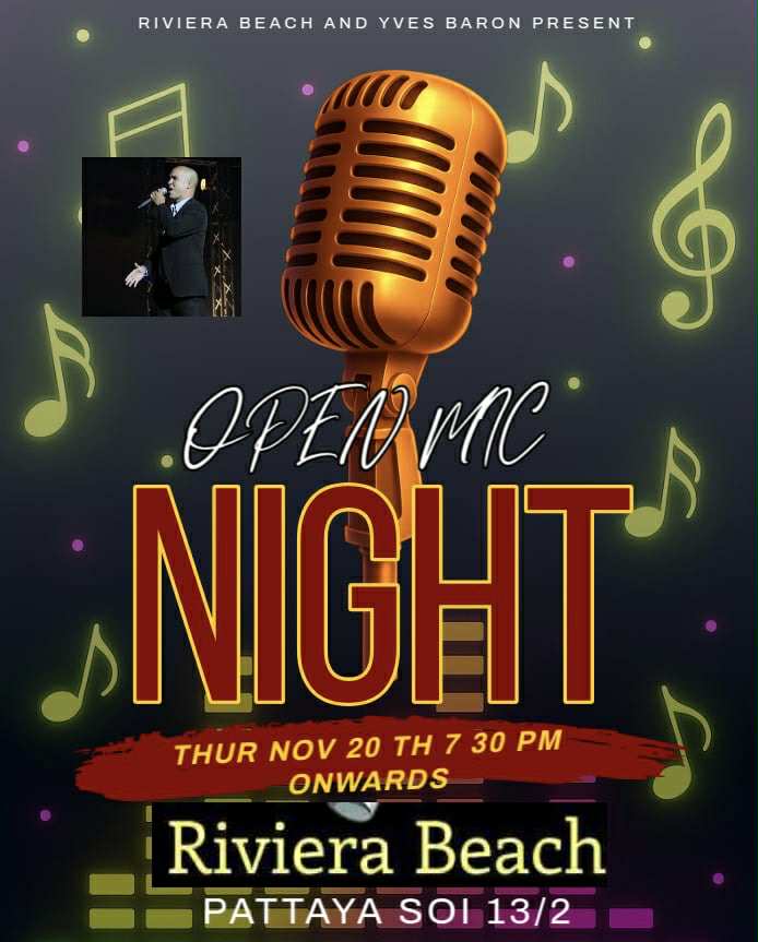 YVES BARON THURSDAY NOVEMBER 20 TH LIVE AND OPEN MIC Cover