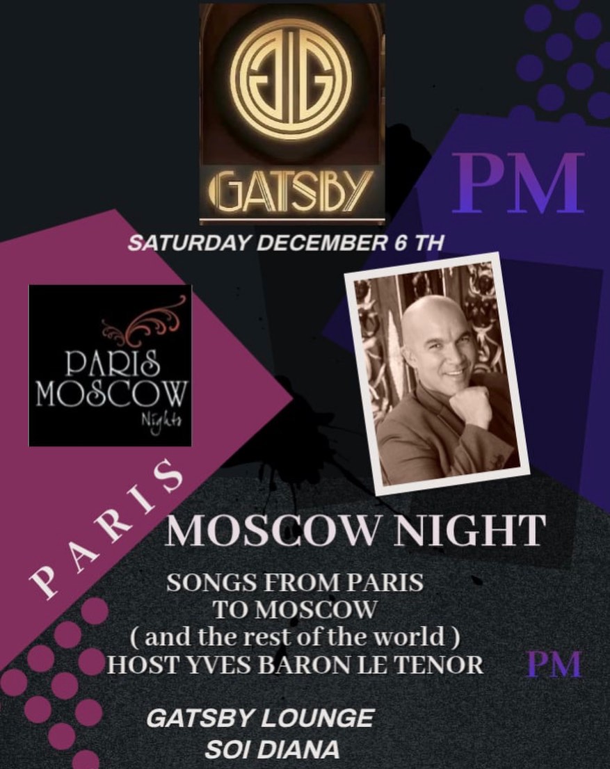 PARIS MOSCOW NIGHT AT GATSBY LOUNGE PATTAYA SAT DEC 6 TH / HOST YVES BARON Cover