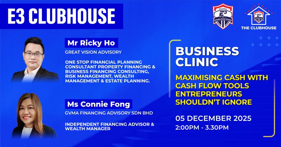 💬 E3 Business Clinic: Cashflow Q&A for Entrepreneurs Cover