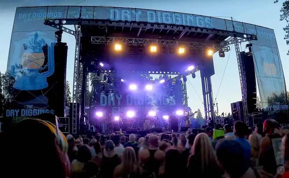 Outdoor music festival stage with 