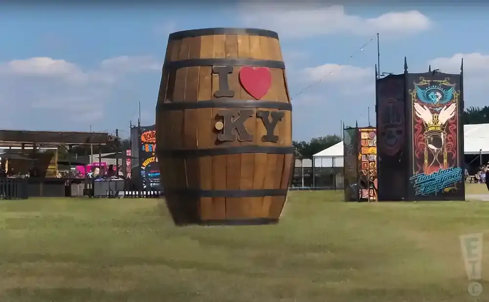 Large wooden barrel with 