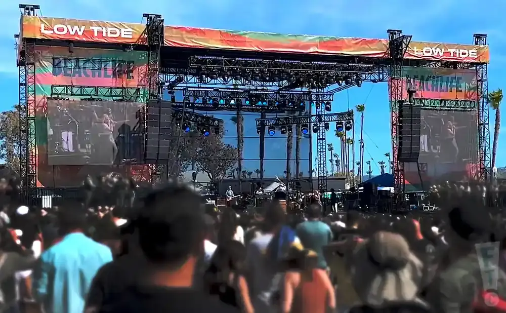 Outdoor music festival stage with 