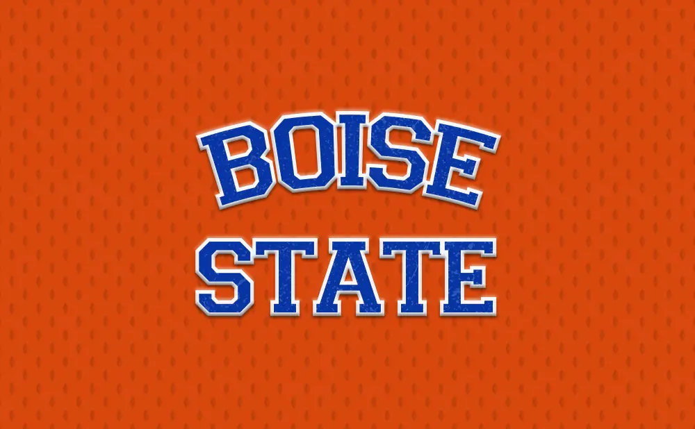 Boise State University logo on an orange textured background.