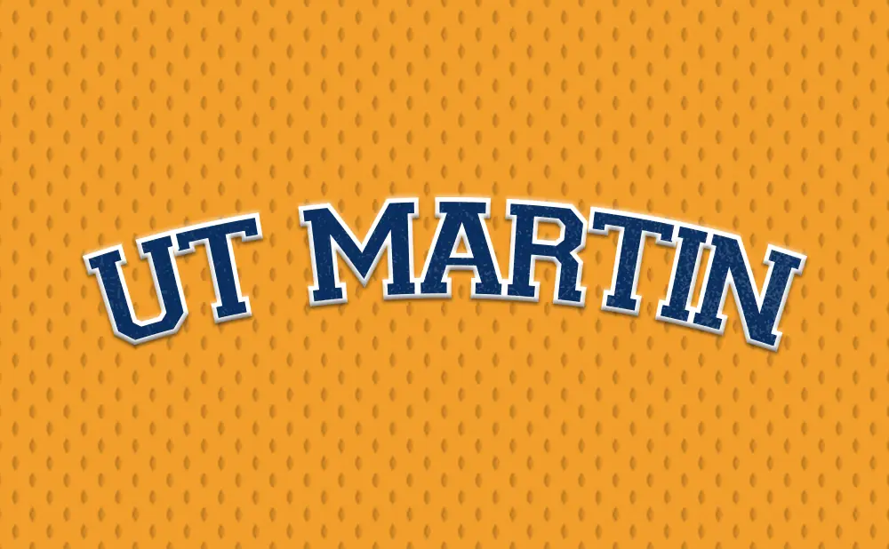 UT Martin text logo on an orange textured background.
