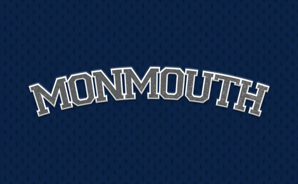 Monmouth logo with a navy blue background.