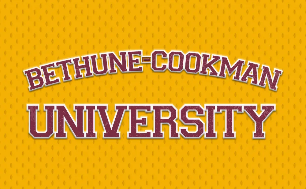 Bethune-Cookman University text on a yellow, textured background.