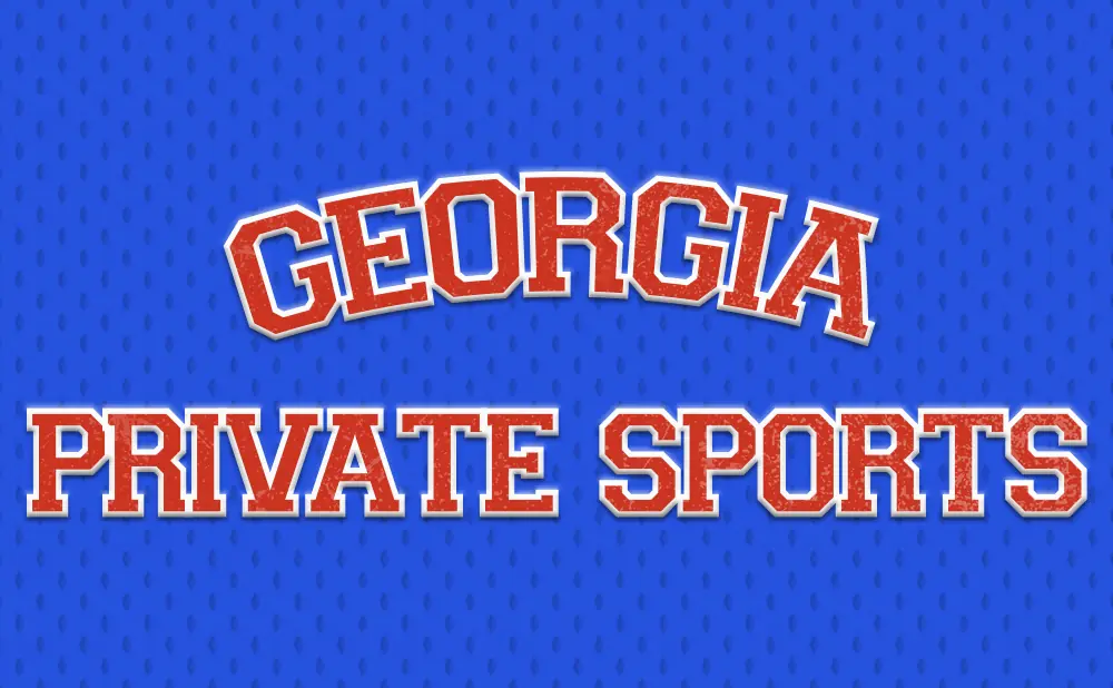 Georgia Private Sports logo on a blue textured background.
