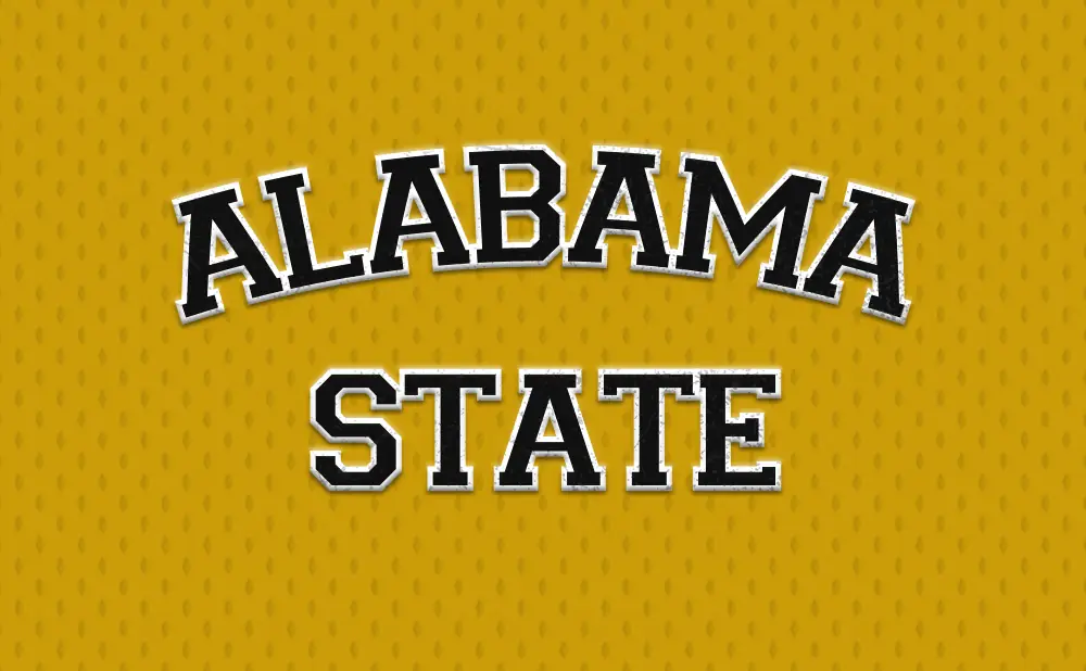 Alabama State text arched over 