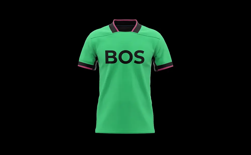 Green soccer jersey with 
