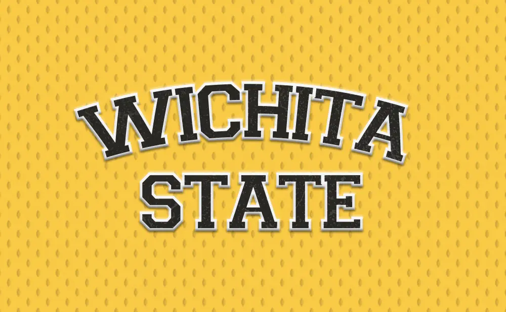 Wichita State text on a yellow, textured background.